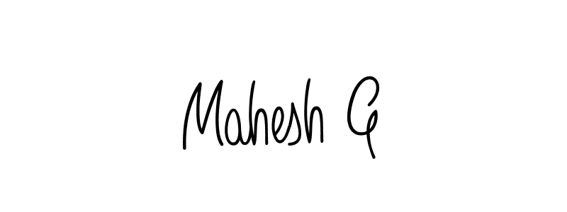 How to make Mahesh G name signature. Use Angelique-Rose-font-FFP style for creating short signs online. This is the latest handwritten sign. Mahesh G signature style 5 images and pictures png