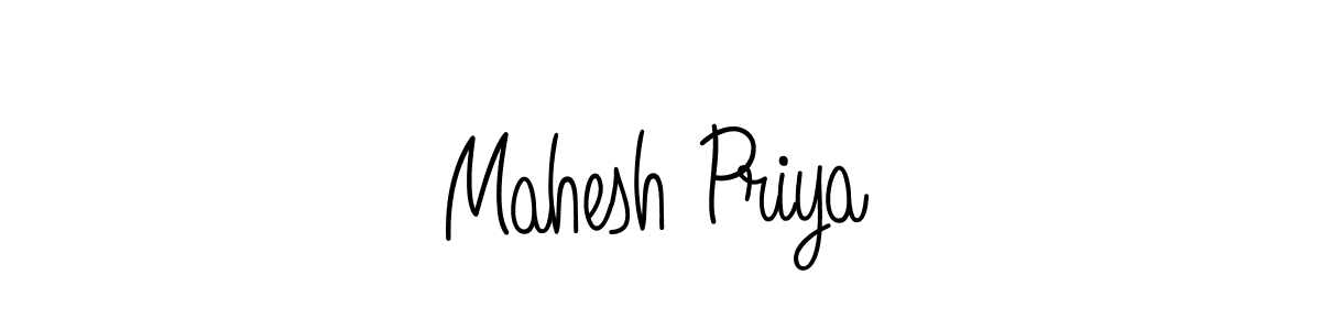 How to make Mahesh Priya name signature. Use Angelique-Rose-font-FFP style for creating short signs online. This is the latest handwritten sign. Mahesh Priya signature style 5 images and pictures png