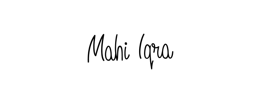 How to make Mahi Iqra name signature. Use Angelique-Rose-font-FFP style for creating short signs online. This is the latest handwritten sign. Mahi Iqra signature style 5 images and pictures png