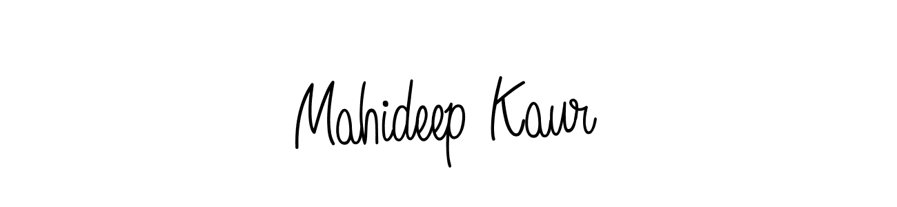 Create a beautiful signature design for name Mahideep Kaur. With this signature (Angelique-Rose-font-FFP) fonts, you can make a handwritten signature for free. Mahideep Kaur signature style 5 images and pictures png