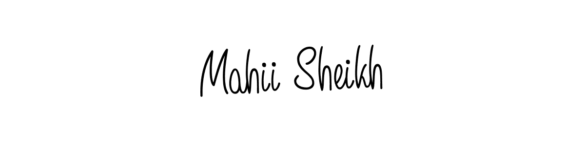 Use a signature maker to create a handwritten signature online. With this signature software, you can design (Angelique-Rose-font-FFP) your own signature for name Mahii Sheikh. Mahii Sheikh signature style 5 images and pictures png