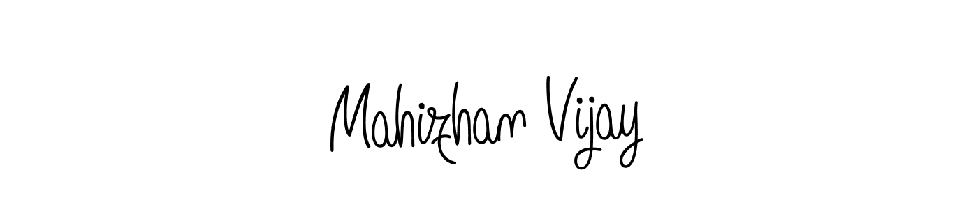 Make a beautiful signature design for name Mahizhan Vijay. With this signature (Angelique-Rose-font-FFP) style, you can create a handwritten signature for free. Mahizhan Vijay signature style 5 images and pictures png