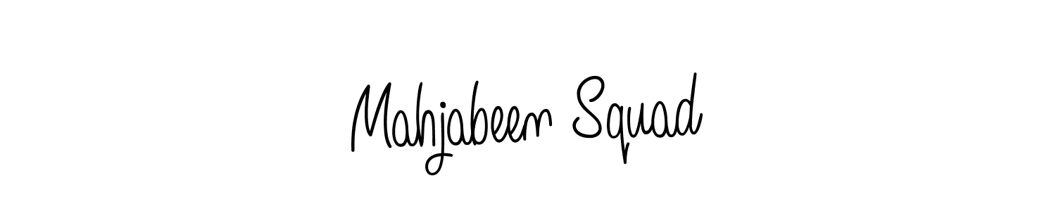Create a beautiful signature design for name Mahjabeen Squad. With this signature (Angelique-Rose-font-FFP) fonts, you can make a handwritten signature for free. Mahjabeen Squad signature style 5 images and pictures png