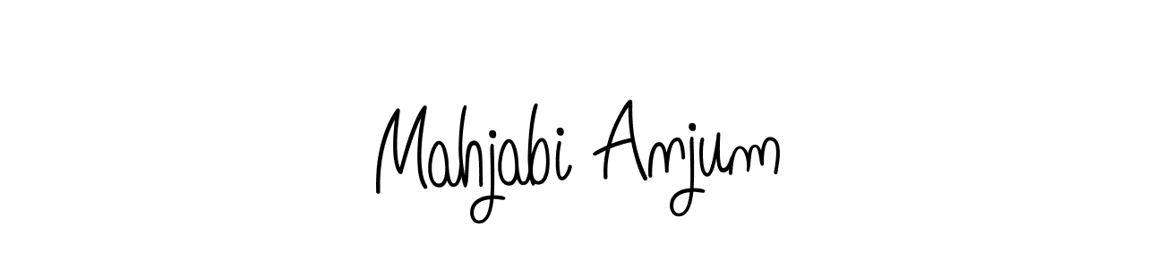 How to make Mahjabi Anjum name signature. Use Angelique-Rose-font-FFP style for creating short signs online. This is the latest handwritten sign. Mahjabi Anjum signature style 5 images and pictures png