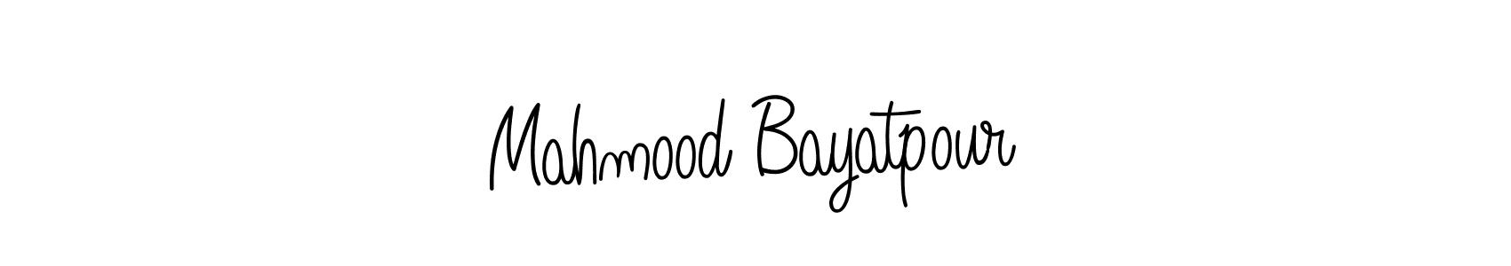 You should practise on your own different ways (Angelique-Rose-font-FFP) to write your name (Mahmood Bayatpour) in signature. don't let someone else do it for you. Mahmood Bayatpour signature style 5 images and pictures png