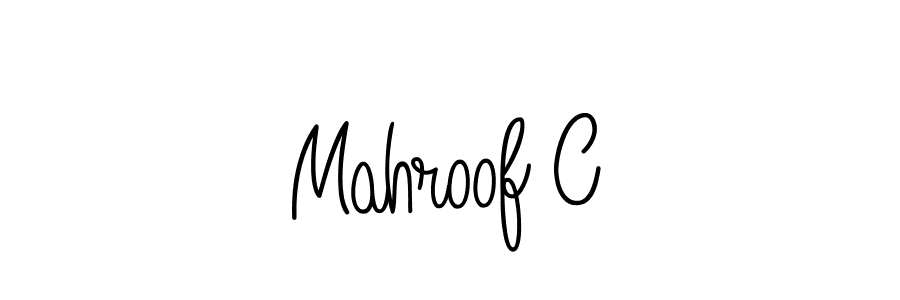 Design your own signature with our free online signature maker. With this signature software, you can create a handwritten (Angelique-Rose-font-FFP) signature for name Mahroof C. Mahroof C signature style 5 images and pictures png