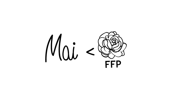 How to Draw Mai <3 signature style? Angelique-Rose-font-FFP is a latest design signature styles for name Mai <3. Mai <3 signature style 5 images and pictures png