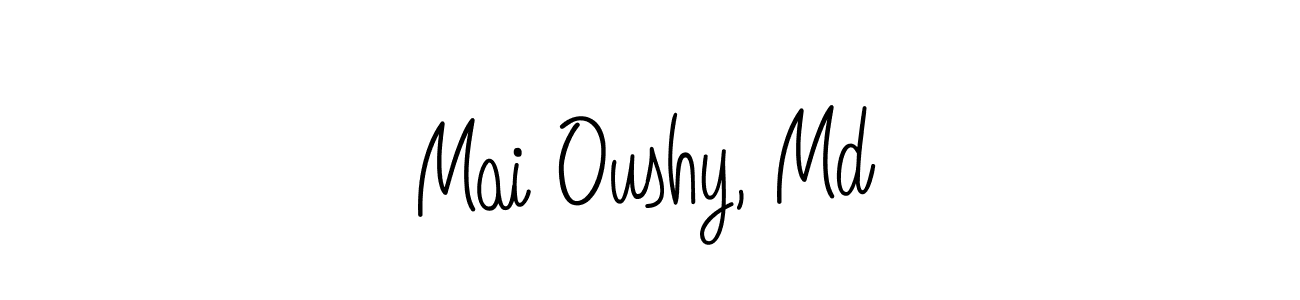 Use a signature maker to create a handwritten signature online. With this signature software, you can design (Angelique-Rose-font-FFP) your own signature for name Mai Oushy, Md. Mai Oushy, Md signature style 5 images and pictures png
