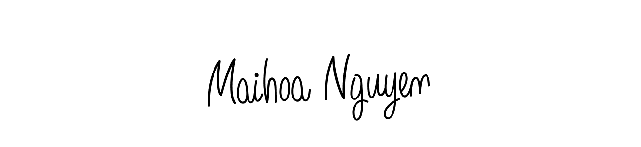 Create a beautiful signature design for name Maihoa Nguyen. With this signature (Angelique-Rose-font-FFP) fonts, you can make a handwritten signature for free. Maihoa Nguyen signature style 5 images and pictures png