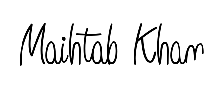 Use a signature maker to create a handwritten signature online. With this signature software, you can design (Angelique-Rose-font-FFP) your own signature for name Maihtab Khan. Maihtab Khan signature style 5 images and pictures png
