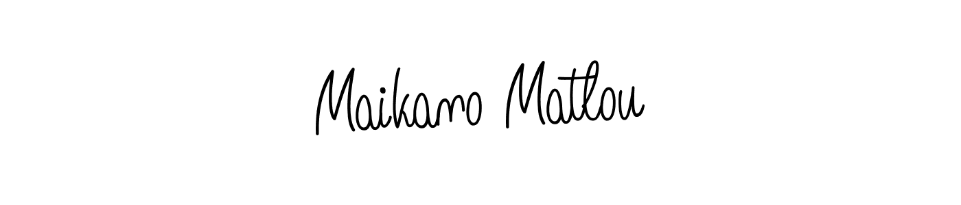 How to make Maikano Matlou name signature. Use Angelique-Rose-font-FFP style for creating short signs online. This is the latest handwritten sign. Maikano Matlou signature style 5 images and pictures png