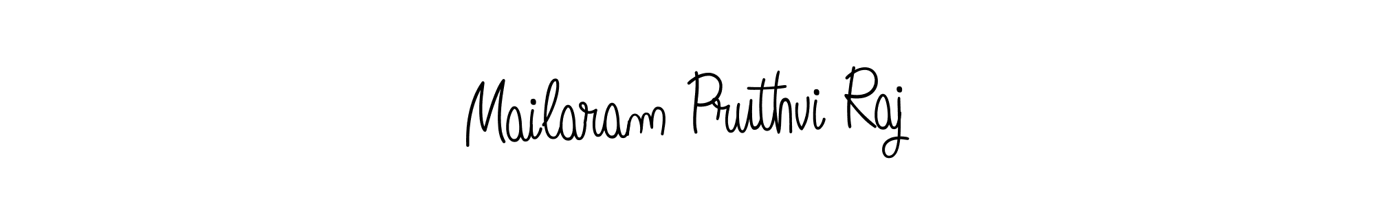 The best way (Angelique-Rose-font-FFP) to make a short signature is to pick only two or three words in your name. The name Mailaram Pruthvi Raj include a total of six letters. For converting this name. Mailaram Pruthvi Raj signature style 5 images and pictures png