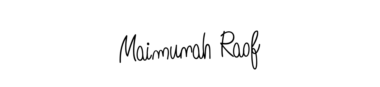 Maimunah Raof stylish signature style. Best Handwritten Sign (Angelique-Rose-font-FFP) for my name. Handwritten Signature Collection Ideas for my name Maimunah Raof. Maimunah Raof signature style 5 images and pictures png