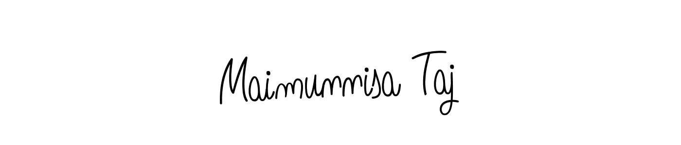 This is the best signature style for the Maimunnisa Taj name. Also you like these signature font (Angelique-Rose-font-FFP). Mix name signature. Maimunnisa Taj signature style 5 images and pictures png