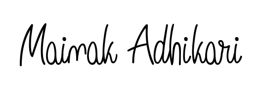 Master the art of signing with Mainak Adhikari written in fluent Angelique-Rose-font-FFP script. A great template to practice and refine your handwriting. Mainak Adhikari signature style 5 images and pictures png