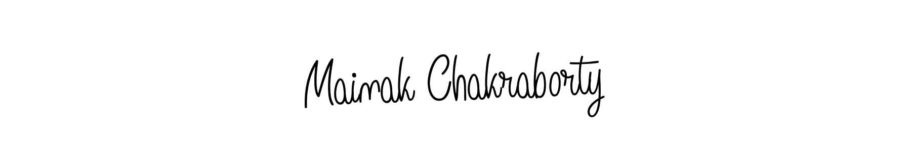 The best way (Angelique-Rose-font-FFP) to make a short signature is to pick only two or three words in your name. The name Mainak Chakraborty include a total of six letters. For converting this name. Mainak Chakraborty signature style 5 images and pictures png