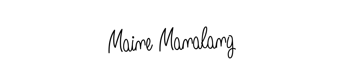 Create a beautiful signature design for name Maine Manalang. With this signature (Angelique-Rose-font-FFP) fonts, you can make a handwritten signature for free. Maine Manalang signature style 5 images and pictures png