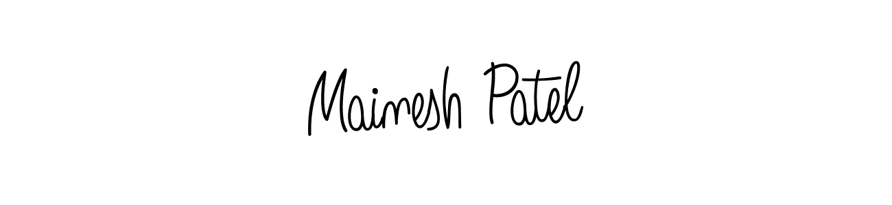 Design your own signature with our free online signature maker. With this signature software, you can create a handwritten (Angelique-Rose-font-FFP) signature for name Mainesh Patel. Mainesh Patel signature style 5 images and pictures png