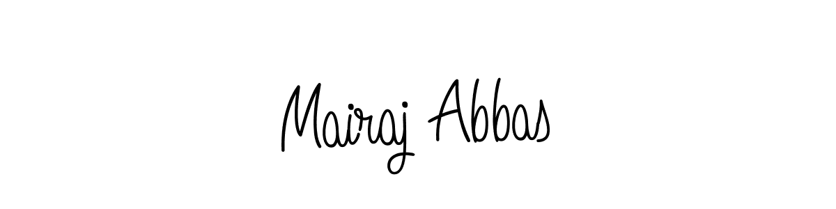 You should practise on your own different ways (Angelique-Rose-font-FFP) to write your name (Mairaj Abbas) in signature. don't let someone else do it for you. Mairaj Abbas signature style 5 images and pictures png
