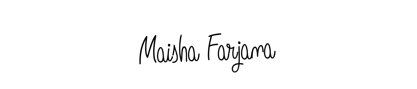 Design your own signature with our free online signature maker. With this signature software, you can create a handwritten (Angelique-Rose-font-FFP) signature for name Maisha Farjana. Maisha Farjana signature style 5 images and pictures png