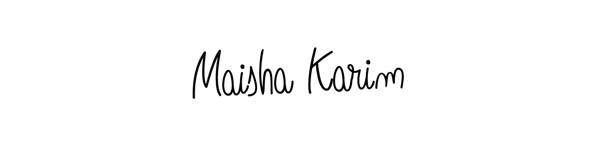 You should practise on your own different ways (Angelique-Rose-font-FFP) to write your name (Maisha Karim) in signature. don't let someone else do it for you. Maisha Karim signature style 5 images and pictures png