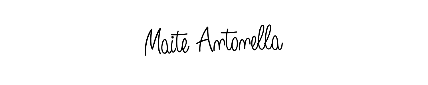 Make a short Maite Antonella signature style. Manage your documents anywhere anytime using Angelique-Rose-font-FFP. Create and add eSignatures, submit forms, share and send files easily. Maite Antonella signature style 5 images and pictures png