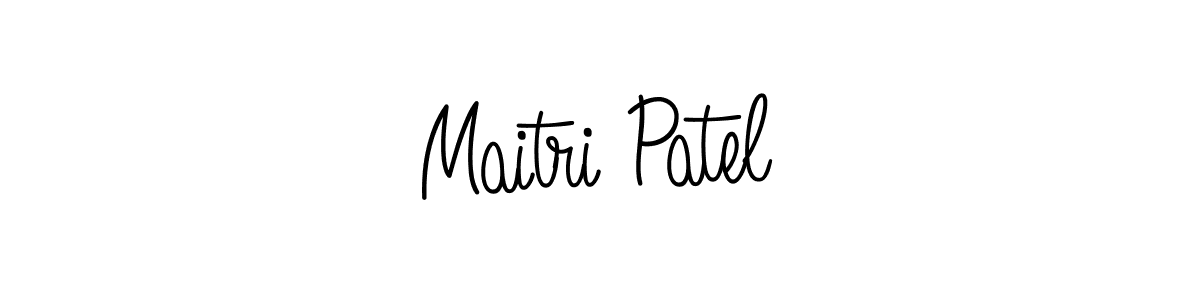 How to make Maitri Patel name signature. Use Angelique-Rose-font-FFP style for creating short signs online. This is the latest handwritten sign. Maitri Patel signature style 5 images and pictures png