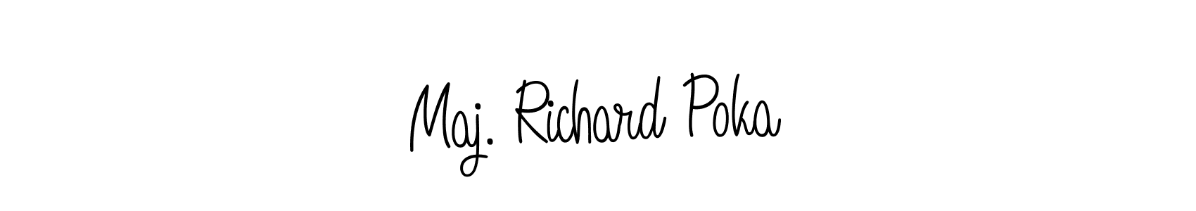 Make a short Maj. Richard Poka signature style. Manage your documents anywhere anytime using Angelique-Rose-font-FFP. Create and add eSignatures, submit forms, share and send files easily. Maj. Richard Poka signature style 5 images and pictures png