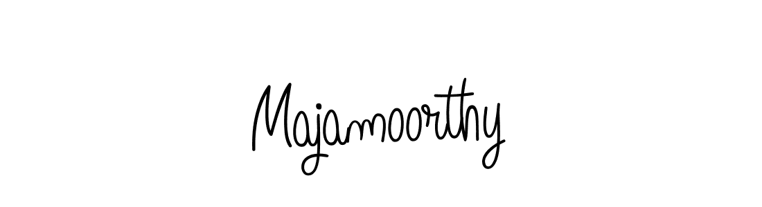 Use a signature maker to create a handwritten signature online. With this signature software, you can design (Angelique-Rose-font-FFP) your own signature for name Majamoorthy. Majamoorthy signature style 5 images and pictures png