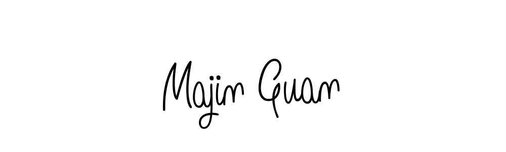 Make a beautiful signature design for name Majin Guan. With this signature (Angelique-Rose-font-FFP) style, you can create a handwritten signature for free. Majin Guan signature style 5 images and pictures png