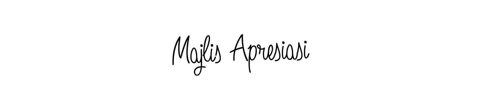 How to Draw Majlis Apresiasi signature style? Angelique-Rose-font-FFP is a latest design signature styles for name Majlis Apresiasi. Majlis Apresiasi signature style 5 images and pictures png