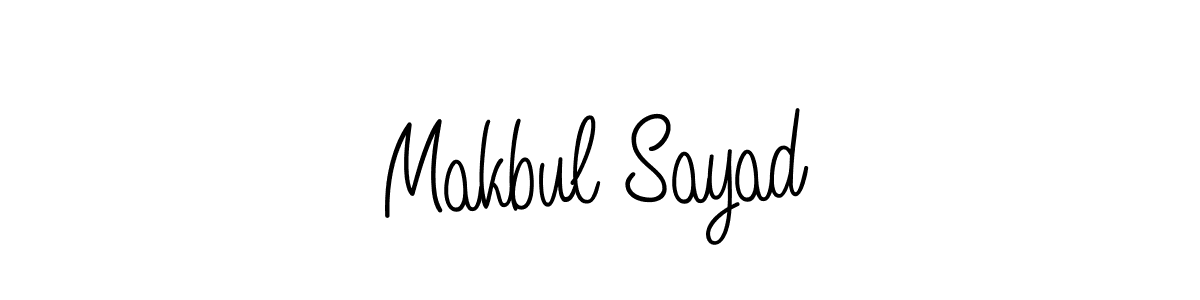 Use a signature maker to create a handwritten signature online. With this signature software, you can design (Angelique-Rose-font-FFP) your own signature for name Makbul Sayad. Makbul Sayad signature style 5 images and pictures png