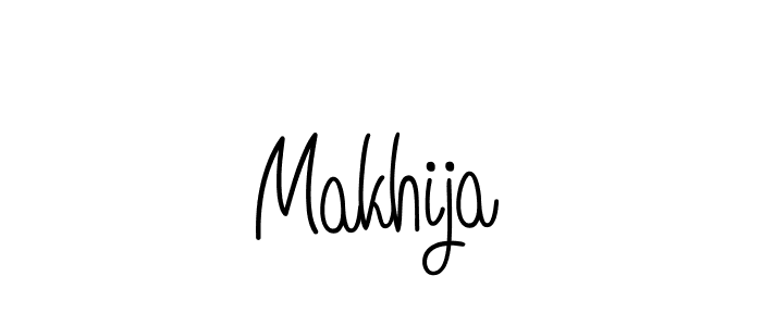 How to make Makhija name signature. Use Angelique-Rose-font-FFP style for creating short signs online. This is the latest handwritten sign. Makhija signature style 5 images and pictures png