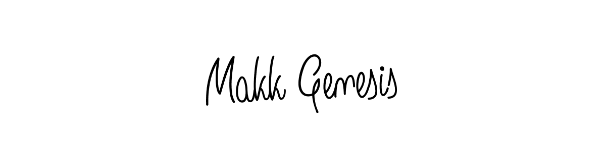 Use a signature maker to create a handwritten signature online. With this signature software, you can design (Angelique-Rose-font-FFP) your own signature for name Makk Genesis. Makk Genesis signature style 5 images and pictures png