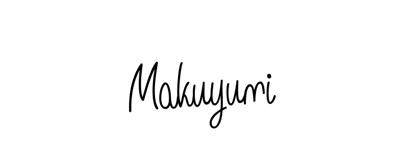 Use a signature maker to create a handwritten signature online. With this signature software, you can design (Angelique-Rose-font-FFP) your own signature for name Makuyuni. Makuyuni signature style 5 images and pictures png