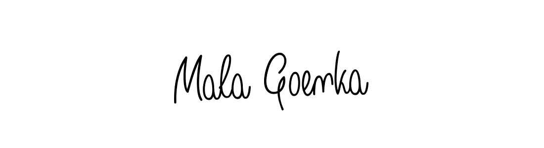 Use a signature maker to create a handwritten signature online. With this signature software, you can design (Angelique-Rose-font-FFP) your own signature for name Mala Goenka. Mala Goenka signature style 5 images and pictures png