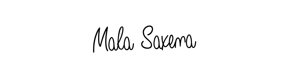 Create a beautiful signature design for name Mala Saxena. With this signature (Angelique-Rose-font-FFP) fonts, you can make a handwritten signature for free. Mala Saxena signature style 5 images and pictures png