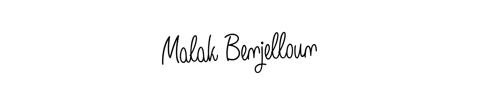 How to make Malak Benjelloun name signature. Use Angelique-Rose-font-FFP style for creating short signs online. This is the latest handwritten sign. Malak Benjelloun signature style 5 images and pictures png