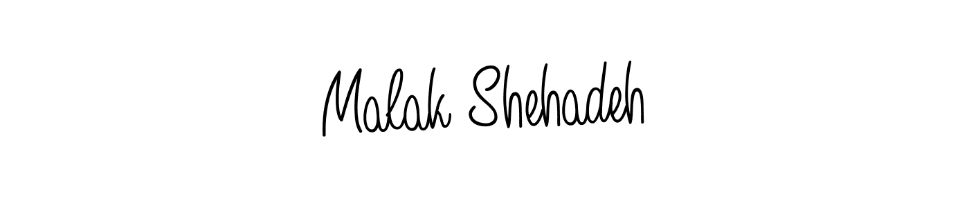 Use a signature maker to create a handwritten signature online. With this signature software, you can design (Angelique-Rose-font-FFP) your own signature for name Malak Shehadeh. Malak Shehadeh signature style 5 images and pictures png