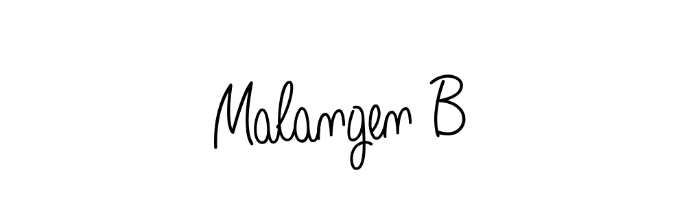 How to make Malangen B name signature. Use Angelique-Rose-font-FFP style for creating short signs online. This is the latest handwritten sign. Malangen B signature style 5 images and pictures png