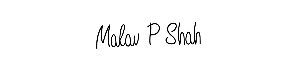 Create a beautiful signature design for name Malav P Shah. With this signature (Angelique-Rose-font-FFP) fonts, you can make a handwritten signature for free. Malav P Shah signature style 5 images and pictures png