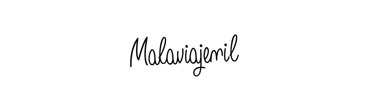 You should practise on your own different ways (Angelique-Rose-font-FFP) to write your name (Malaviajenil) in signature. don't let someone else do it for you. Malaviajenil signature style 5 images and pictures png