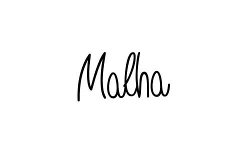 Create a beautiful signature design for name Malha. With this signature (Angelique-Rose-font-FFP) fonts, you can make a handwritten signature for free. Malha signature style 5 images and pictures png