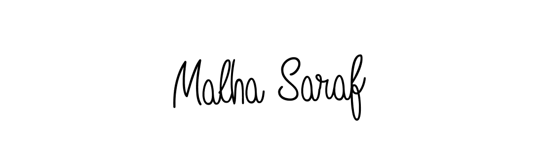 How to make Malha Saraf name signature. Use Angelique-Rose-font-FFP style for creating short signs online. This is the latest handwritten sign. Malha Saraf signature style 5 images and pictures png