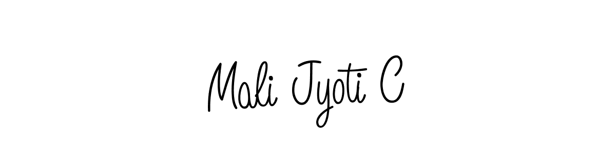 Create a beautiful signature design for name Mali Jyoti C. With this signature (Angelique-Rose-font-FFP) fonts, you can make a handwritten signature for free. Mali Jyoti C signature style 5 images and pictures png