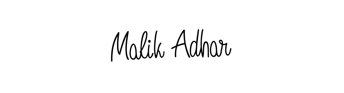 How to make Malik Adhar name signature. Use Angelique-Rose-font-FFP style for creating short signs online. This is the latest handwritten sign. Malik Adhar signature style 5 images and pictures png