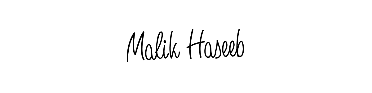 Use a signature maker to create a handwritten signature online. With this signature software, you can design (Angelique-Rose-font-FFP) your own signature for name Malik Haseeb. Malik Haseeb signature style 5 images and pictures png
