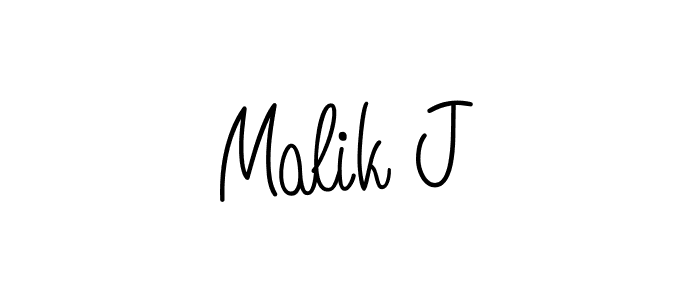 Malik J stylish signature style. Best Handwritten Sign (Angelique-Rose-font-FFP) for my name. Handwritten Signature Collection Ideas for my name Malik J. Malik J signature style 5 images and pictures png