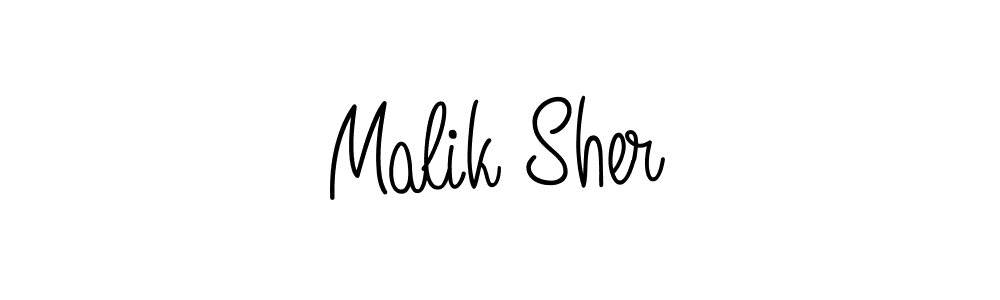 How to make Malik Sher name signature. Use Angelique-Rose-font-FFP style for creating short signs online. This is the latest handwritten sign. Malik Sher signature style 5 images and pictures png