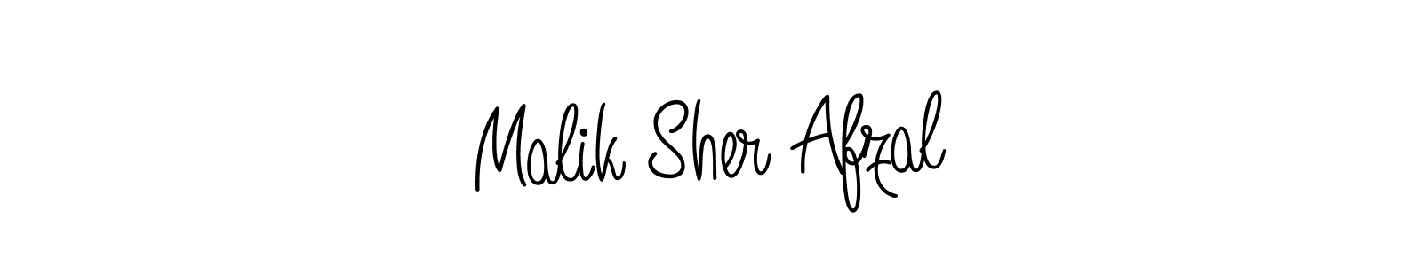 Use a signature maker to create a handwritten signature online. With this signature software, you can design (Angelique-Rose-font-FFP) your own signature for name Malik Sher Afzal. Malik Sher Afzal signature style 5 images and pictures png